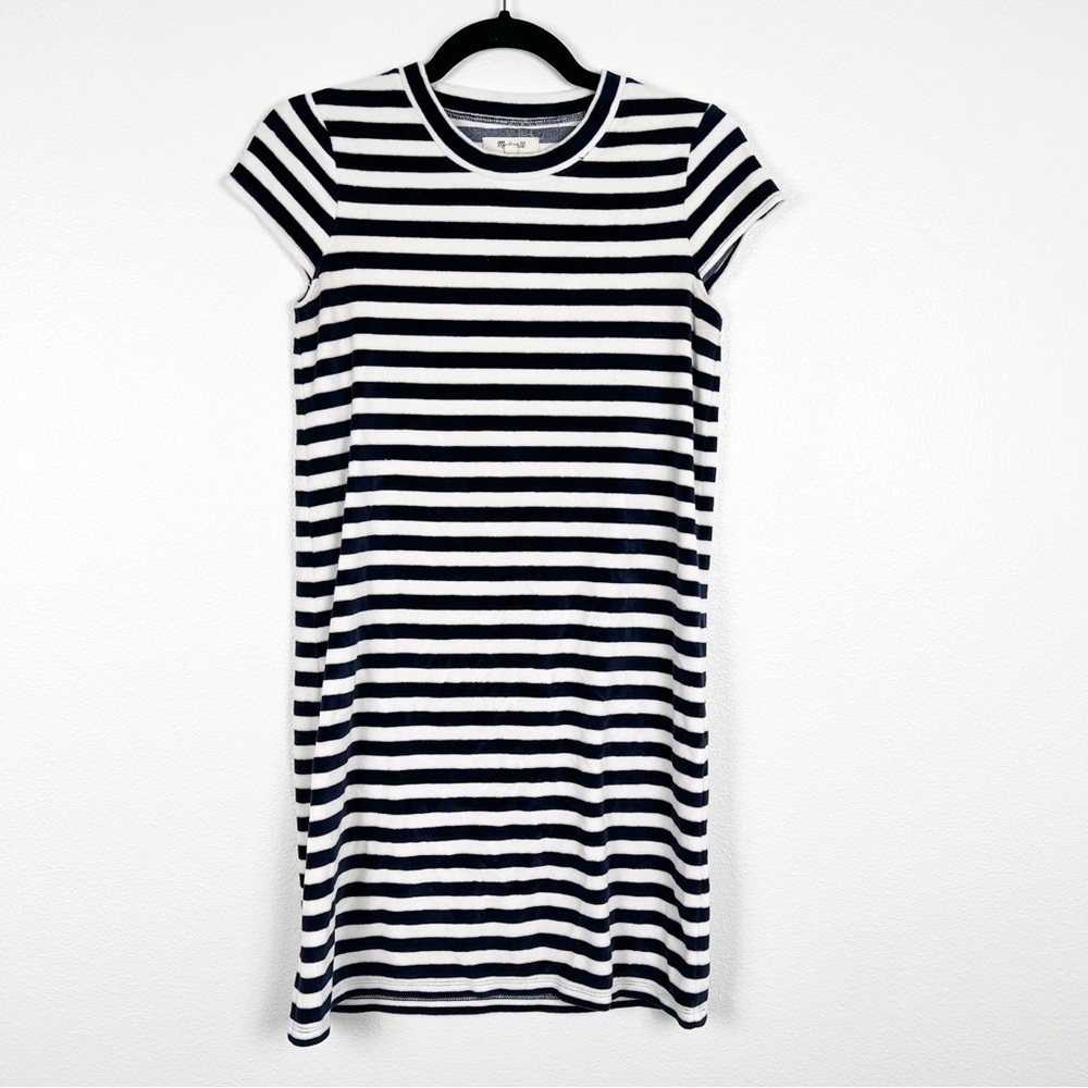 Madewell Stripes Velour Tee Shirt Dress Sz XXS